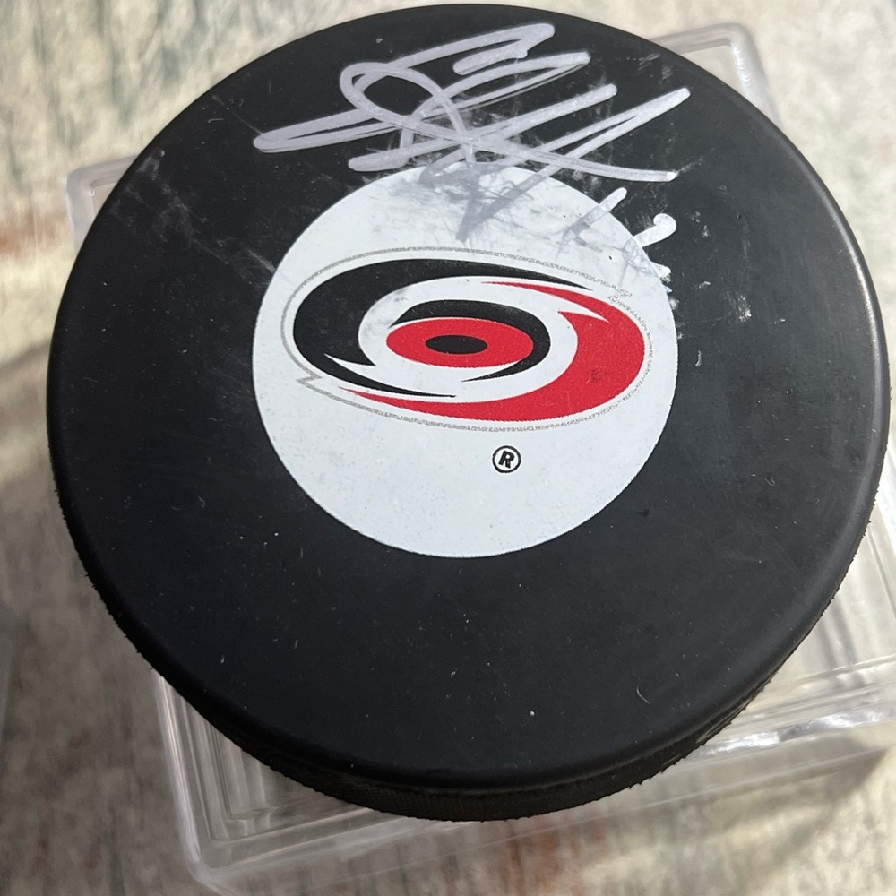 Eric Staal signed Carolina Hurricanes puck